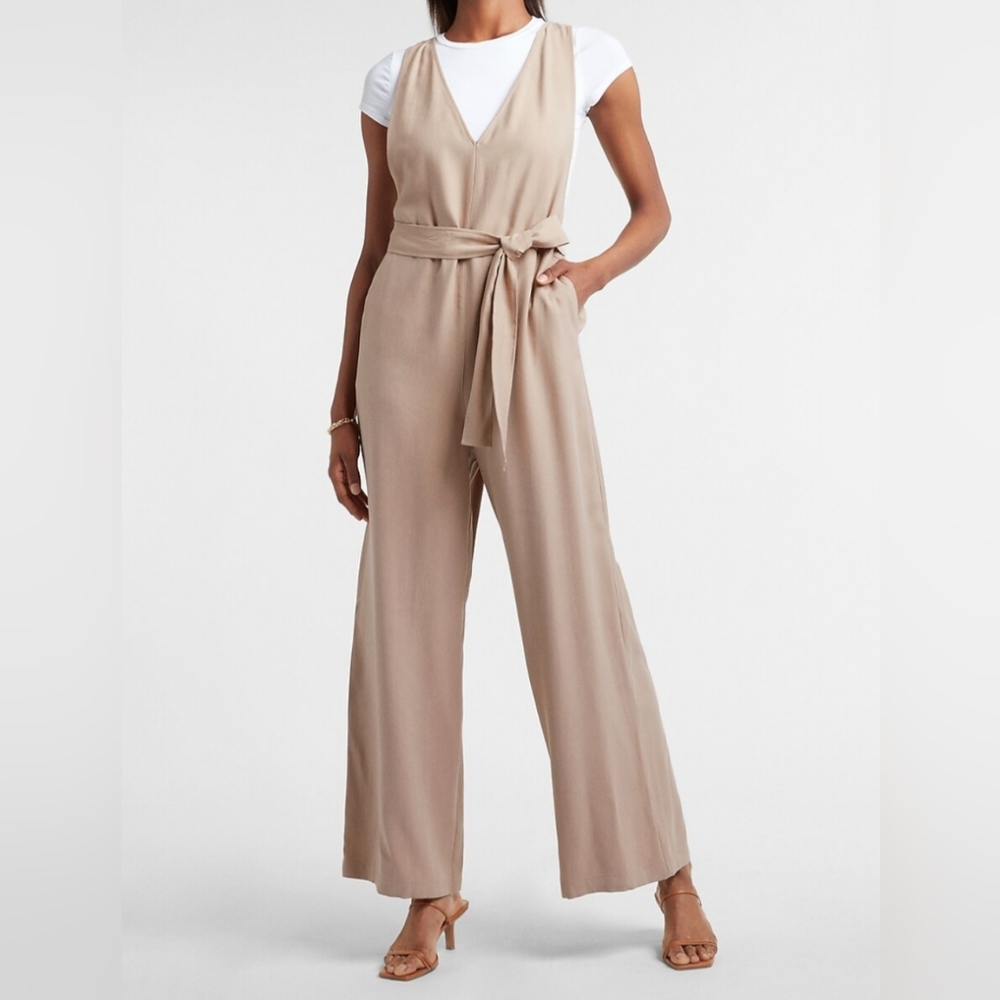 Universal Thread Soft Linen Belted Jumpsuit